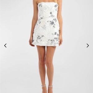 NWT Helsi Linda Strapless Floral Sequin A-Line Mini Dress